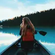 Canoe at dusk, from a phone